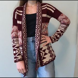 Tribal print knitted cardigan